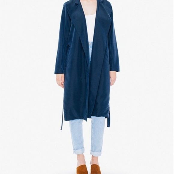 American Apparel Lightweight Vegan Silk Dylan Trench - Picture 7 of 13